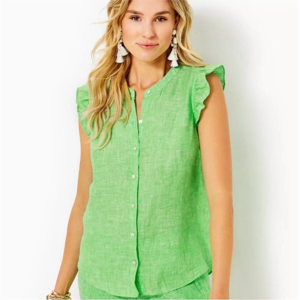 NWT Lilly Pulitzer Sleeveless Briette Button Down